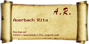 Auerbach Rita névjegykártya